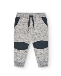 Контрастные спортивные штаны для мальчика с карманами Boboli, светло-серый