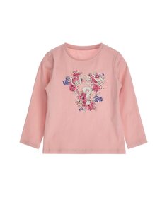 Детская футболка с длинными рукавами и цветами Guess, розовый