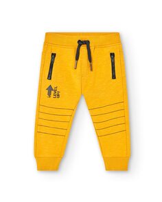 Спортивные брюки для мальчика с карманами и рисунком спереди Boboli, желтый
