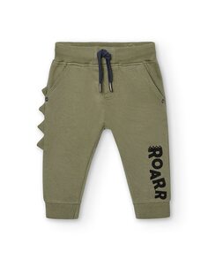 Спортивные брюки для мальчика с карманами и рисунком спереди Boboli, зеленый