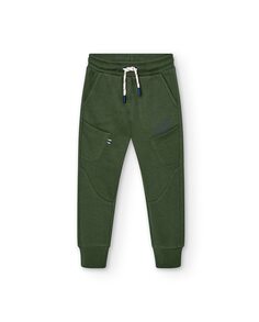 Спортивные брюки для мальчика с карманами и резинкой на талии Boboli, темно-зеленый
