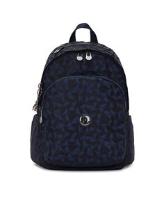 Женский рюкзак темно-синего цвета на молнии Kipling, темно-синий