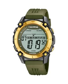 K5814/1 Digital For Man зеленые резиновые мужские часы Calypso, зеленый