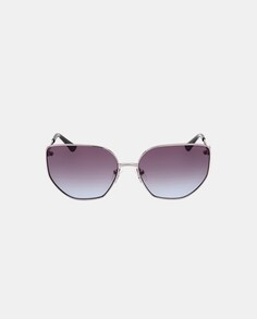Женские солнцезащитные очки серебристого цвета с геометрическим узором из металла Guess, серебро