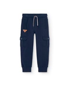 Спортивные брюки для мальчика с внешними карманами Boboli, темно-синий