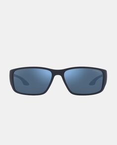 Синие мужские солнцезащитные очки прямоугольной формы Emporio Armani, синий