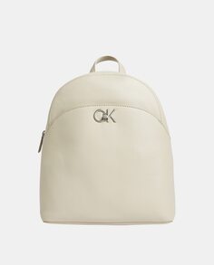 Бежевый рюкзак с открытым передним карманом и застежкой-молнией Calvin Klein, бежевый