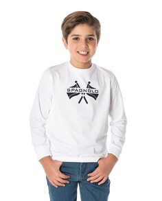 Белая футболка для мальчика с длинными рукавами Spagnolo, белый
