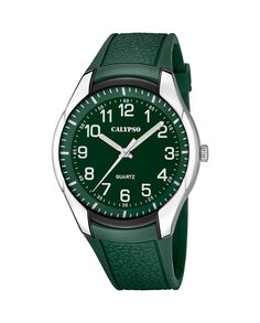 K5843/3 Мужские часы Street Style из каучука с зеленым ремешком Calypso, зеленый
