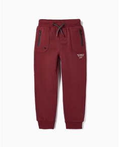 Спортивные брюки для мальчика из 100% хлопка с эластичной резинкой на талии Zippy, красный