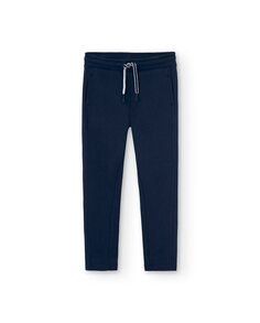 Однотонные спортивные брюки для мальчика с эластичной резинкой на талии Boboli, темно-синий