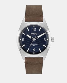 Сделать 1530249 коричневые кожаные мужские часы Hugo, коричневый