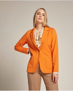 Женский блейзер миланской строчки с карманами Elena Mirò, оранжевый