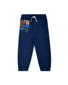 Спортивные брюки для мальчика с накладными карманами и кулиской Tuc tuc, темно-синий
