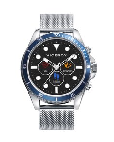 Мужские умные часы SmartPro со стальным корпусом и миланской сеткой Viceroy, серебро