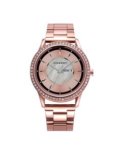 Умные часы Smart Pro из нержавеющей стали розового цвета с миланской сеткой и сменным кожаным ремешком розового цвета Viceroy, розовый