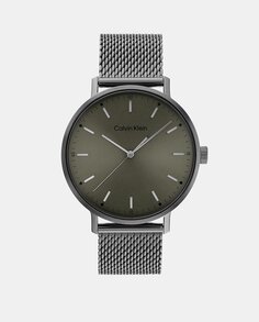 Современные мужские часы 25200048 с серой стальной сеткой Calvin Klein, серый