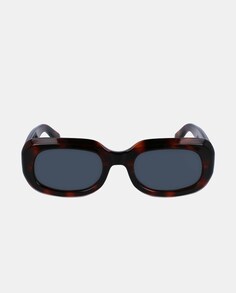Овальные женские солнцезащитные очки из ацетата темного гаваны Longchamp, темно коричневый