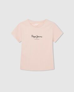 Базовая футболка для девочки Pepe Jeans, розовый