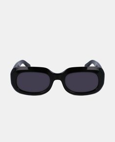 Черные овальные женские солнцезащитные очки из ацетата Longchamp, черный