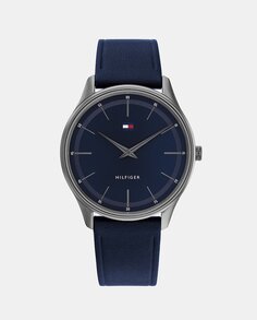 Мужские часы 1710467 из темно-синей кожи Tommy Hilfiger, темно-синий