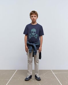 Хлопковая футболка для мальчика с рисунком спереди Scalpers, синий