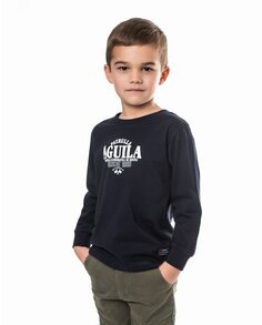 Темно-синяя футболка для мальчика с длинными рукавами Spagnolo, темно-синий