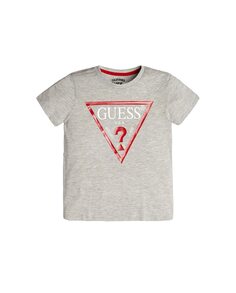 Футболка с треугольным логотипом для мальчика Guess, светло-серый