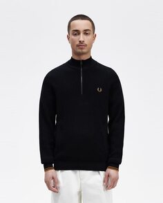 Однотонный мужской кардиган на молнии Fred Perry, темно-синий