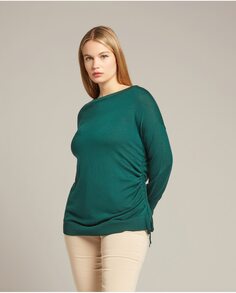 Женский свитер из 100% шерсти с вырезом «лодочка» Elena Mirò, зеленый