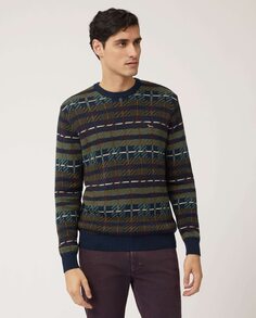 Разноцветный мужской свитер с круглым вырезом Harmont&amp;Blaine, мультиколор Harmont&Blaine