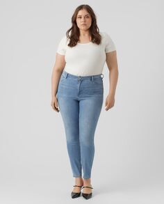 Джинсы скинни стрейч больших размеров Vero Moda Curve, светло-синий