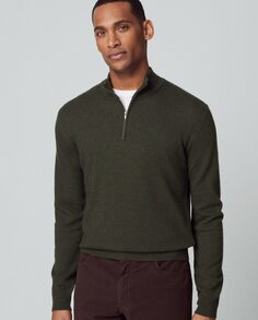 Темно-зеленый мужской свитер с воротником Перкинс Hackett, темно-зеленый