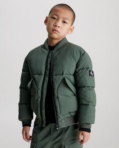 Зеленый бомбер для мальчика Calvin Klein, темно-зеленый