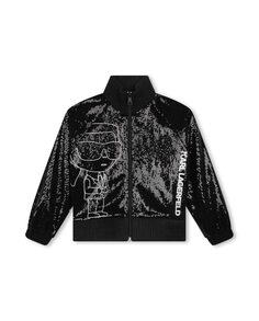 Куртка для девочки с пайетками и застежкой-молнией Karl Lagerfeld, черный