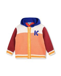 Куртка для мальчика в стиле колор-блок на молнии Kenzo, мультиколор