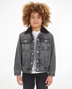 Серая джинсовая куртка для мальчика Calvin Klein, темно-серый