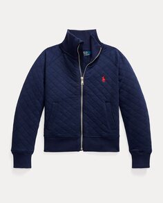 Куртка для девочки на молнии темно-синего цвета Polo Ralph Lauren, темно-синий