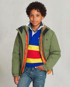 Зеленая куртка для мальчика с капюшоном Polo Ralph Lauren, зеленый