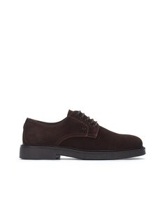 Мужские темно-коричневые замшевые туфли на шнуровке Martinelli, темно коричневый