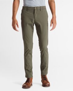 Узкие мужские брюки чинос темно-зеленого цвета Timberland, темно-зеленый