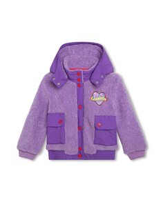 Комбинированная куртка для девочки с капюшоном Marc Jacobs, фиолетовый