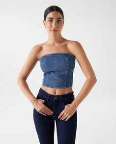 Женский джинсовый топ-бюстье Salsa Jeans, синий
