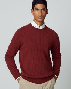 Мужской красный свитер с круглым вырезом Hackett, красный