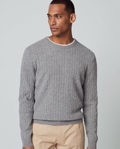Мужской серый свитер с круглым вырезом Hackett, серый