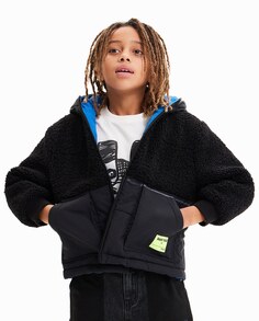 Двусторонняя куртка с капюшоном для мальчика Desigual, черный