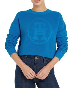 Женский свитер с круглым вырезом и длинными рукавами Tommy Hilfiger, синий