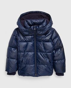 Однотонная стеганая куртка для мальчика с карманами Gap, темно-синий