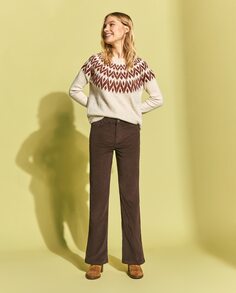 Женские брюки-клеш из микровельвета Southern Cotton, темно коричневый
