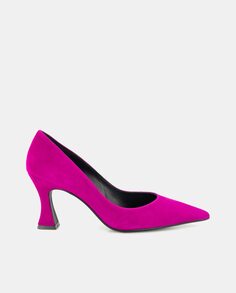 Женские замшевые туфли с острым носком и каблуком-воронкой Latouche, фиолетовый